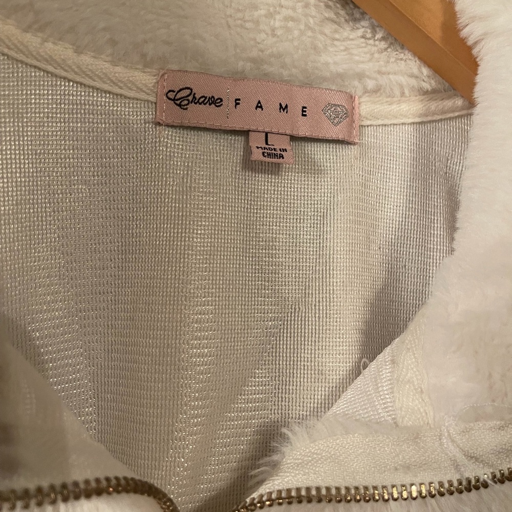Crave Fame Ivory Fleece Jacket - Picture 2 of 3